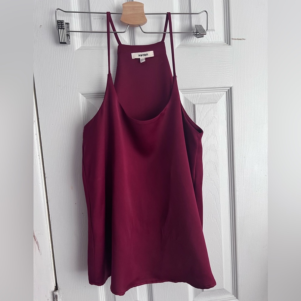 Thick Satin Cherry Red Top